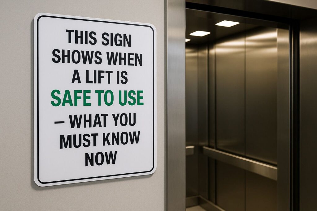 this sign shows when a lift is safe to use