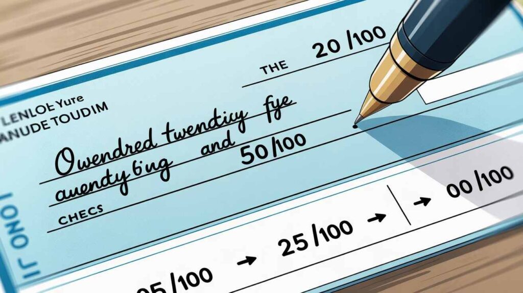 how to write cents on a check
