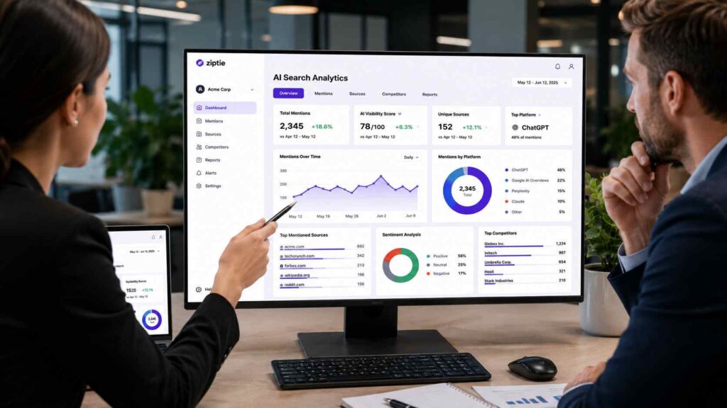Ziptie AI Search Analytics for Businesses